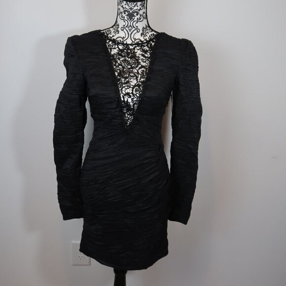 Free People Look of Love Ruched Lace Inset Dress 4 - Picture 11 of 15